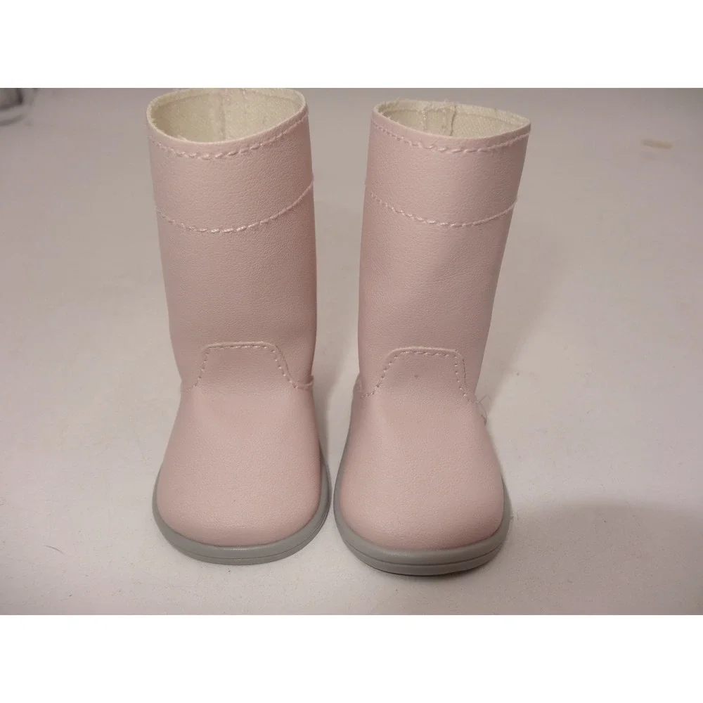 American Girl Pink Tall Boots Winter Sparkles Faux Leather Grey Sole Accessory